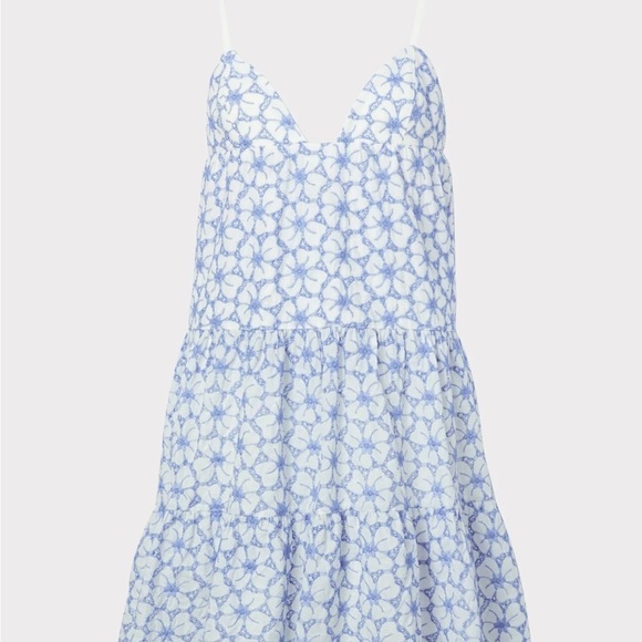 Milly Evelyn Cotton Embroidered Dress m - Picture 2 of 5